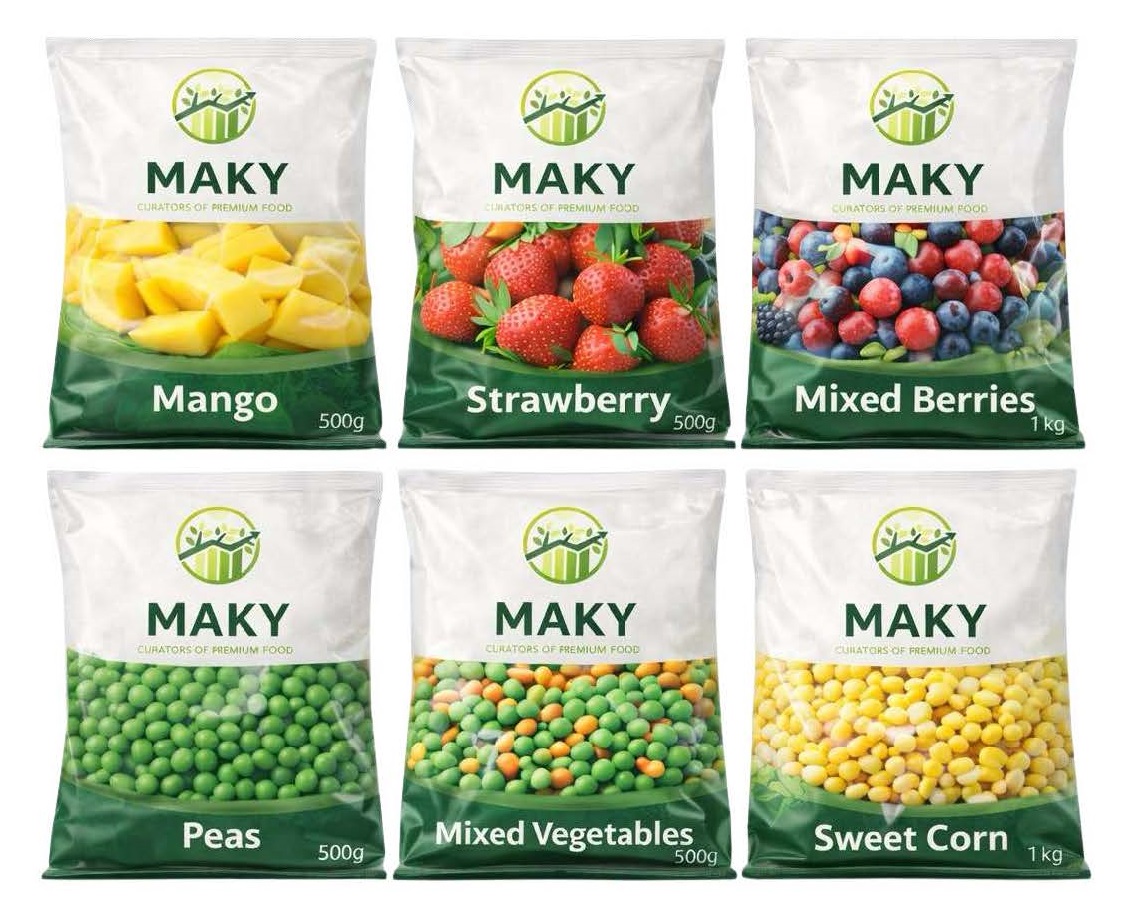Frozen fruits and vegetables